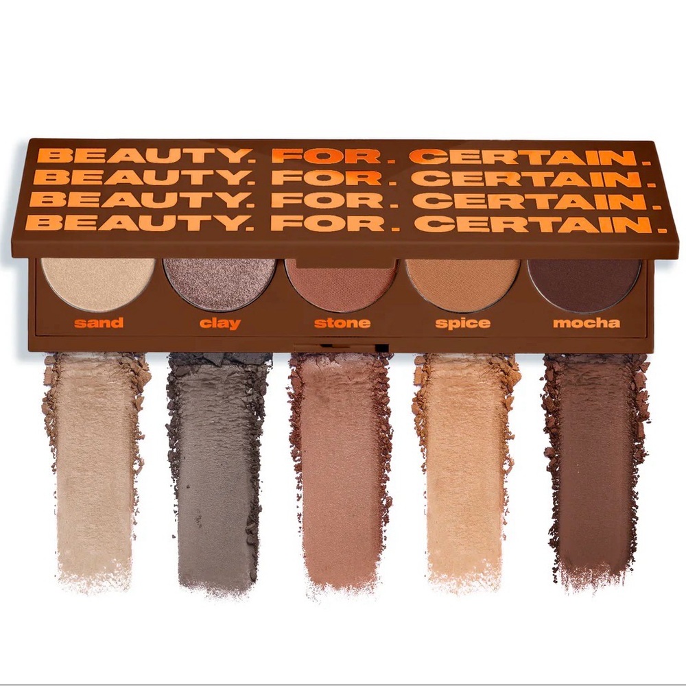 Beauty For Certain -Eyeshadow Palette - Sand, Clay, Stone, Spice, Mocha - NEW